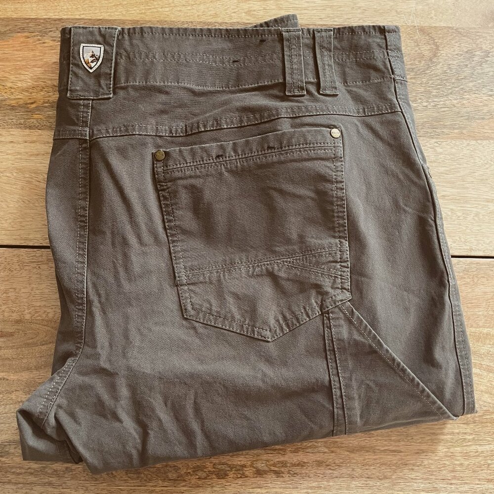 KUHL - Mens Cargo Pants - Resistor Jean Style - Dark Green/Brown Khaki - W40 L30